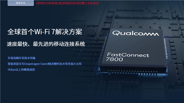 高通全球首發(fā)Wi-Fi 7！5.8千兆速度無敵、國內(nèi)不一樣