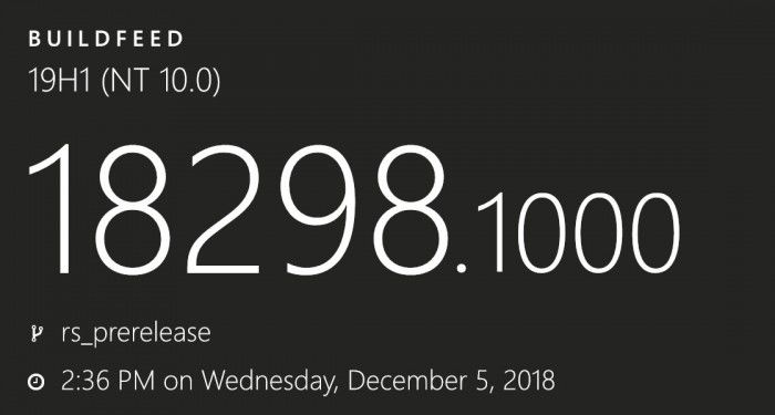 微軟發(fā)布了Windows 10 Insider預覽版Build 18298